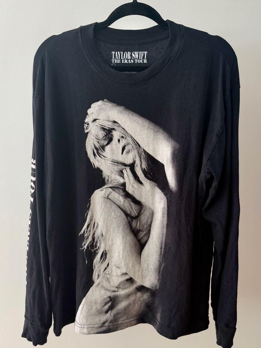 Taylor Swift Eras Tour TTPD Long Sleeve Shirt Size L Black Official Merch